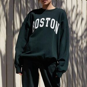 John Galt Green Erica Boston Crew Neck Sweatshirt